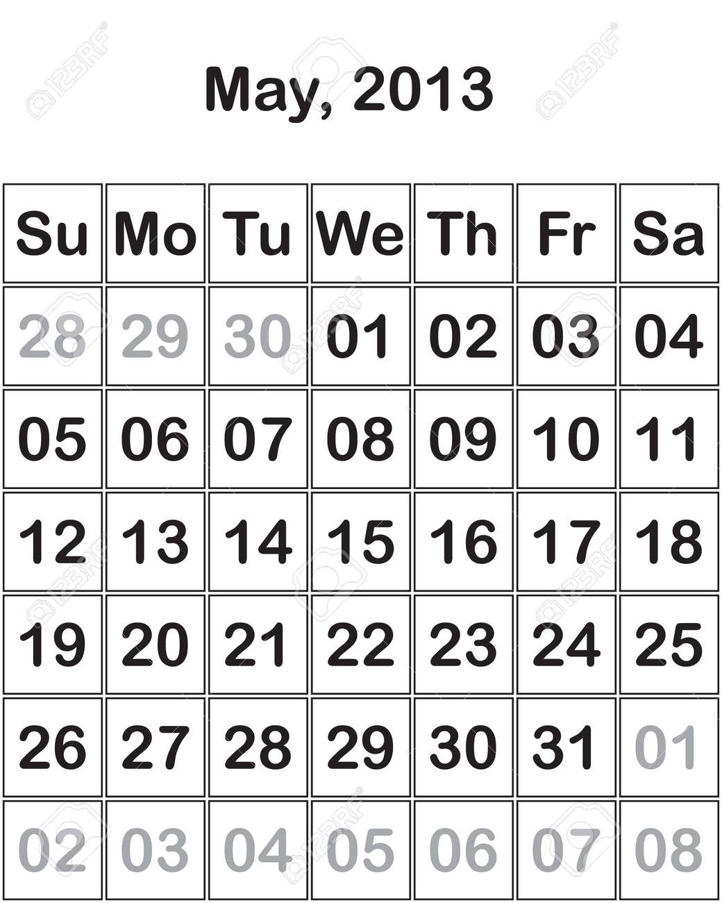 月が 2013 年カレンダー のイラスト素材 ベクタ Image 15805104