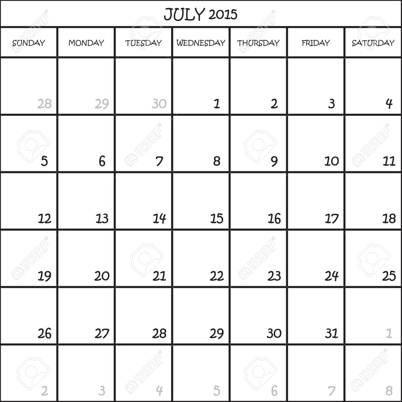july 2015 month calendar