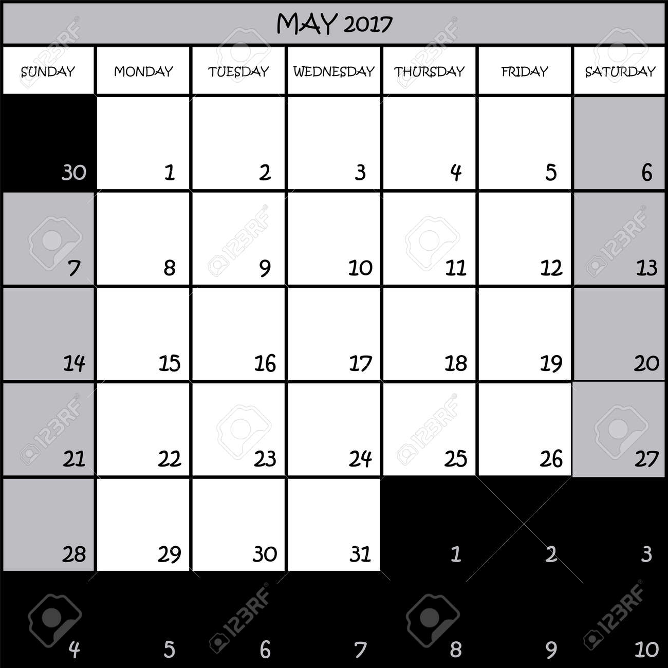 calendar planner month may 2017 on transparent background royalty month of may calender