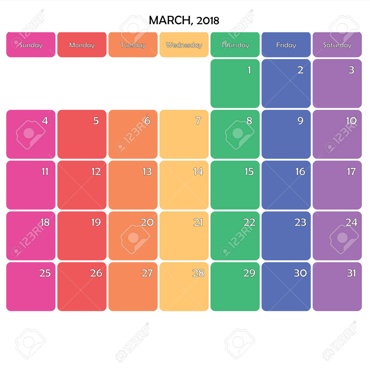march 2018 planner calendar big editable note space specific editable planner