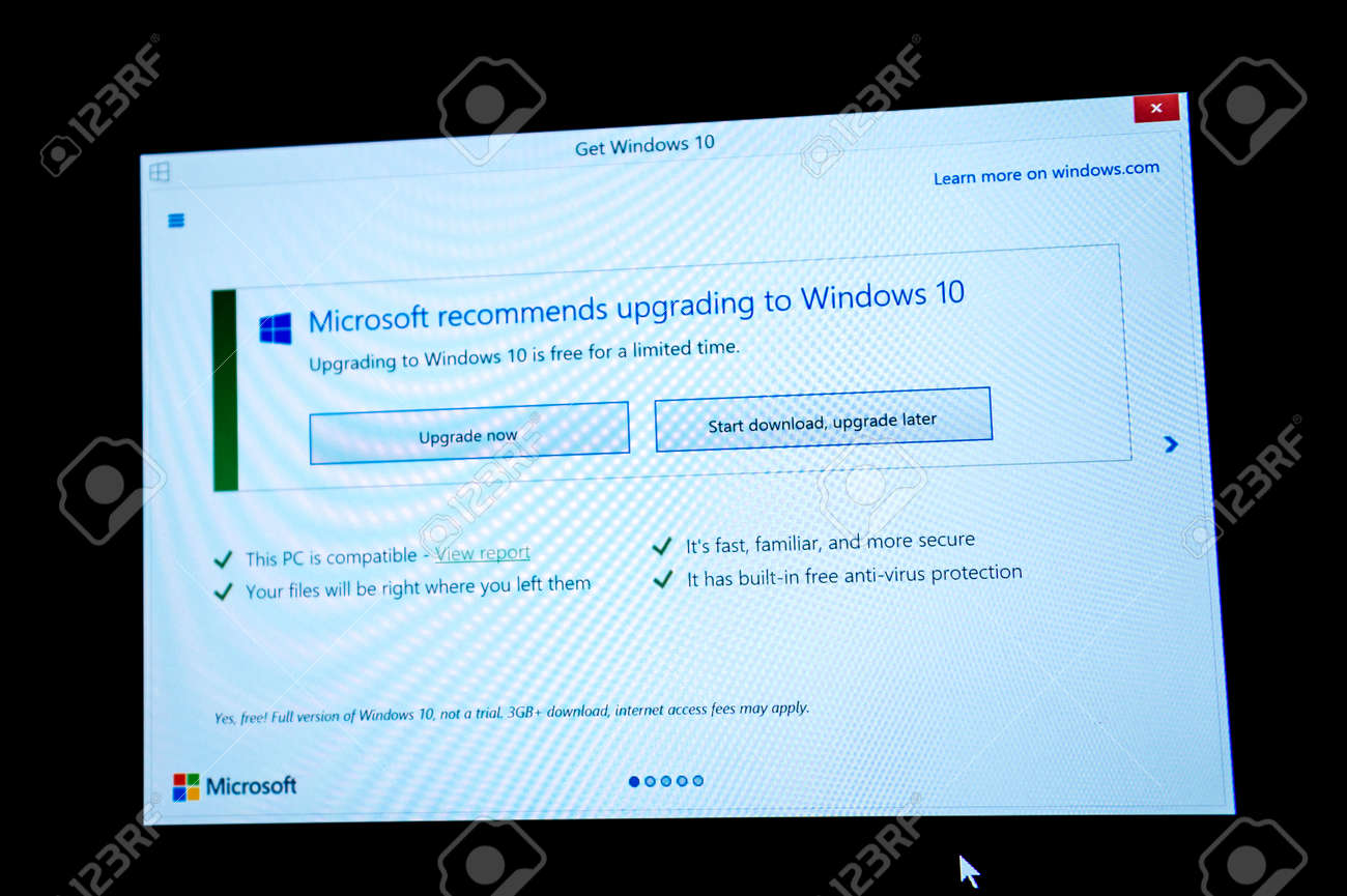 microsoft com france download Download and upgrade latter button on microsoft windows screen.