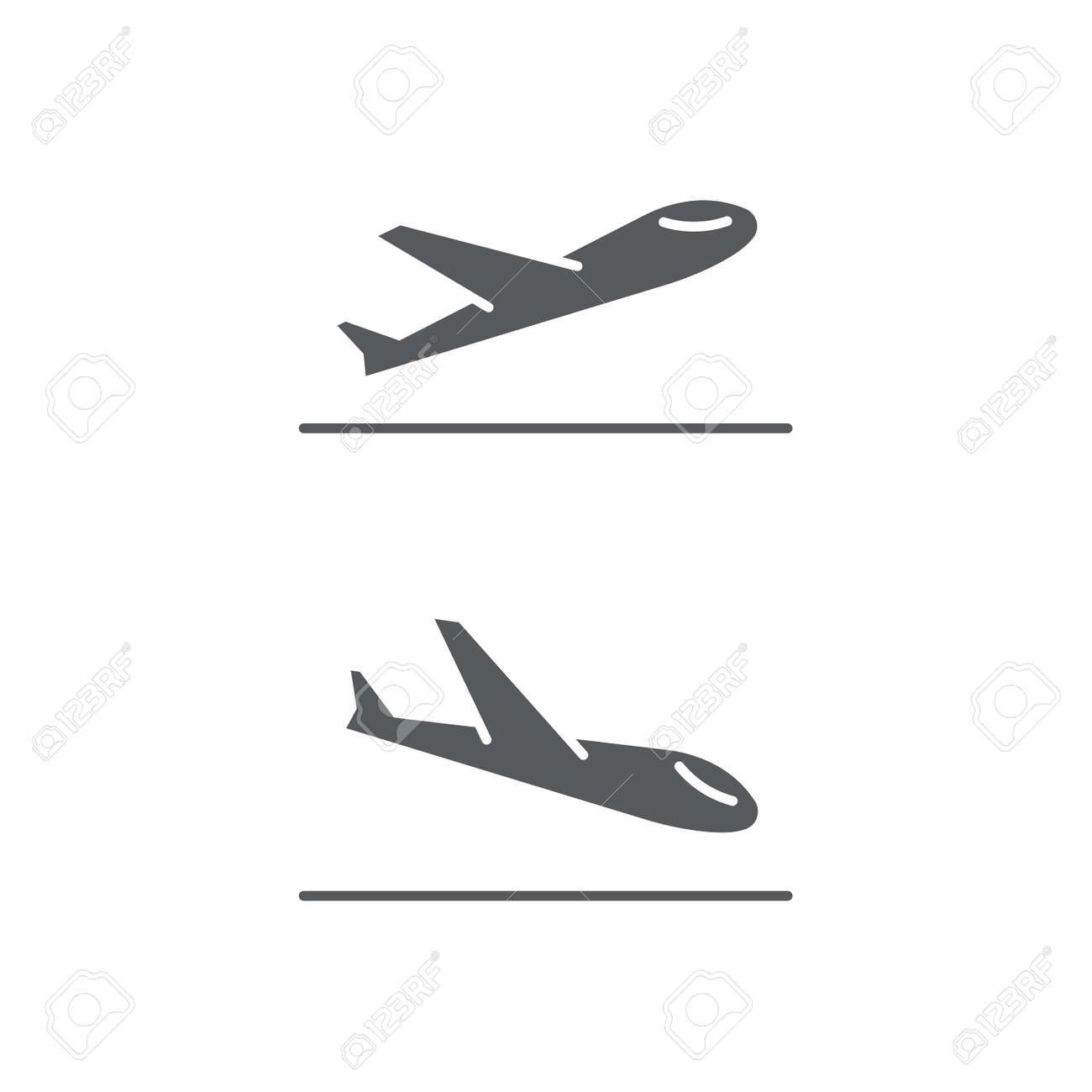 Plane Landing And Takeoff Vector Icon Symbol Isolated On White Background  Royalty Free SVG, Cliparts, Vectors, and Stock Illustration. Image  157119111., image size:1300x1300