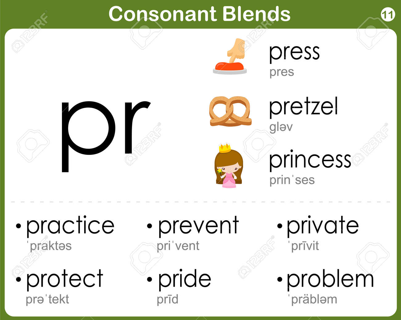 worksheet Consonant Blend Worksheets worksheets consonant blend biggone blends worksheet for kids royalty free cliparts vectors stock vector 36645925