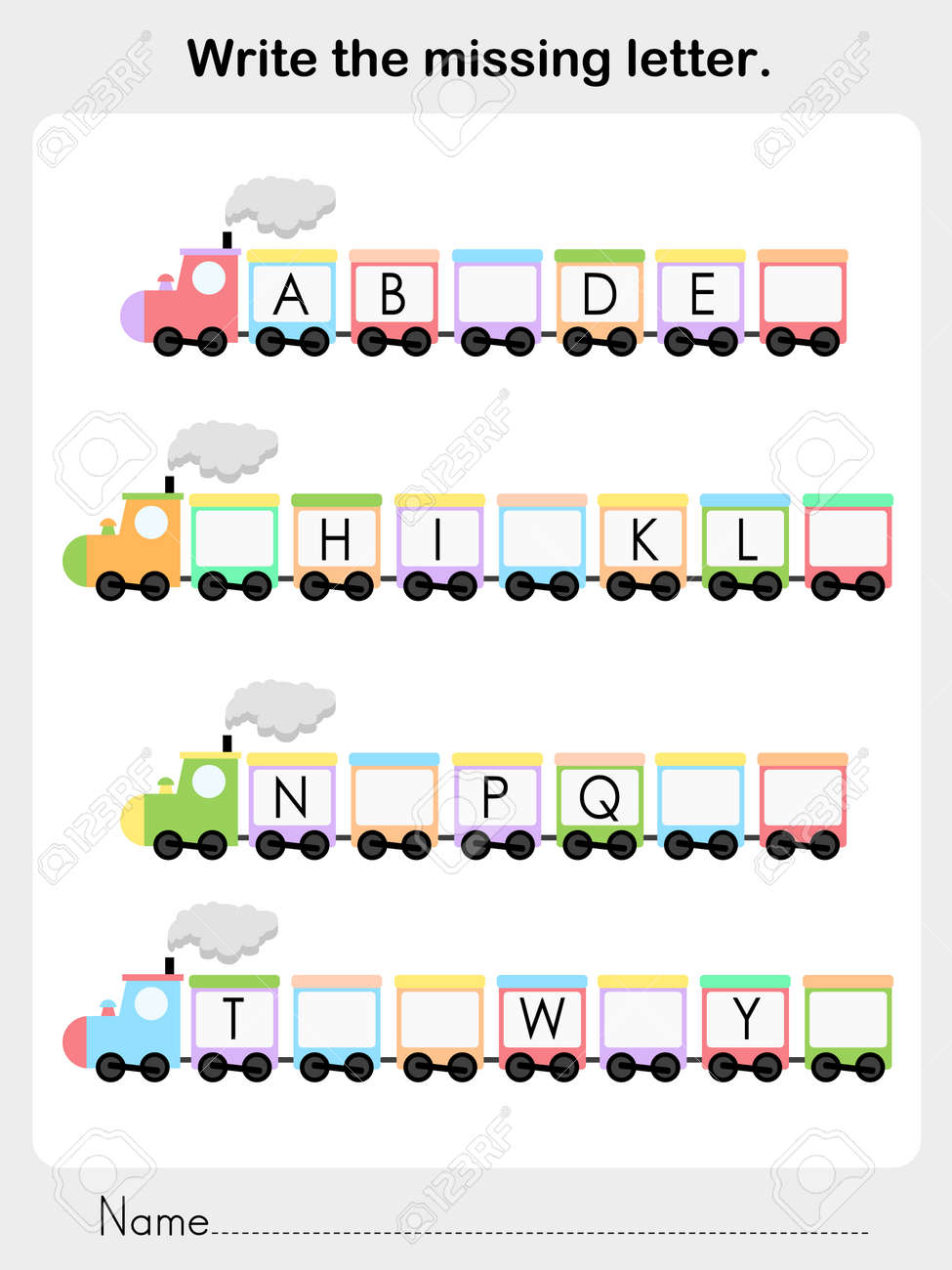 worksheet Fill In The Missing Letters Of The Alphabet Worksheet write the missing letter worksheet for education royalty free vector education