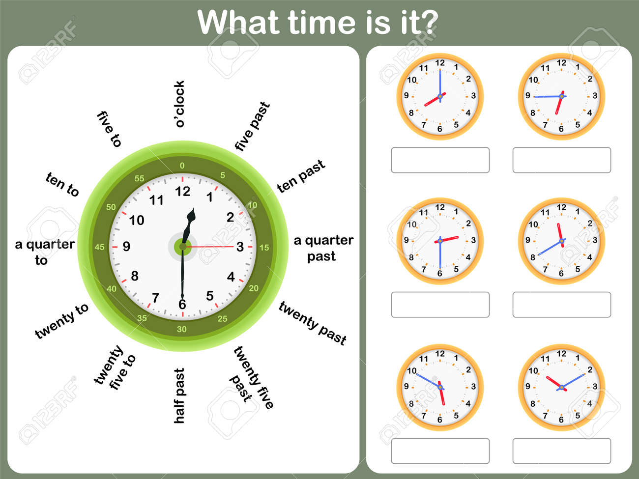 Uncategorized Telling Time Worksheet telling time worksheet write the shown on clock royalty stock vector 40950709