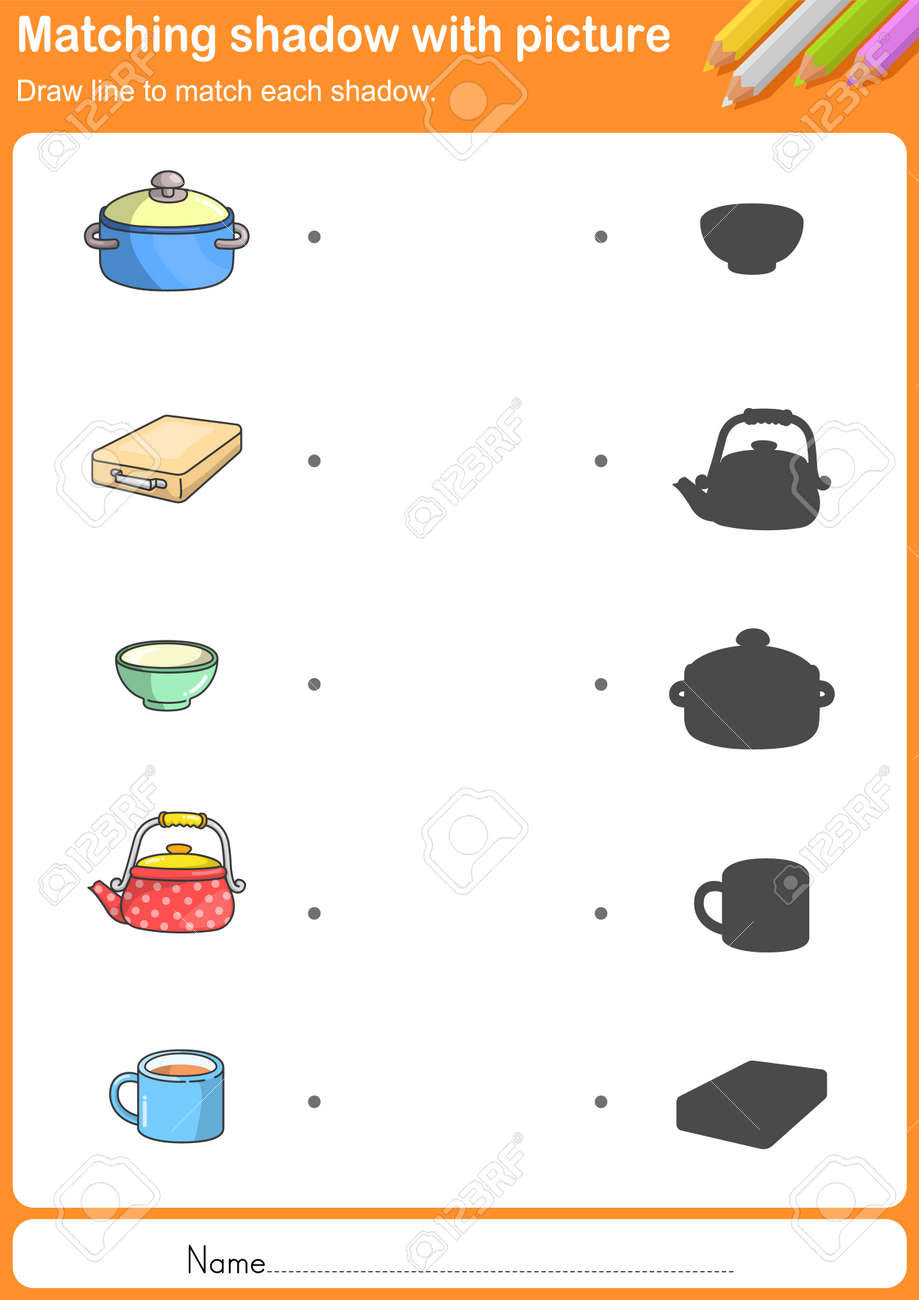 Kitchen Tools Worksheet match kitchen tools with shadow - worksheet for education royalty Kitchen Tools Worksheet match kitchen tools with shadow - worksheet for education royalty
