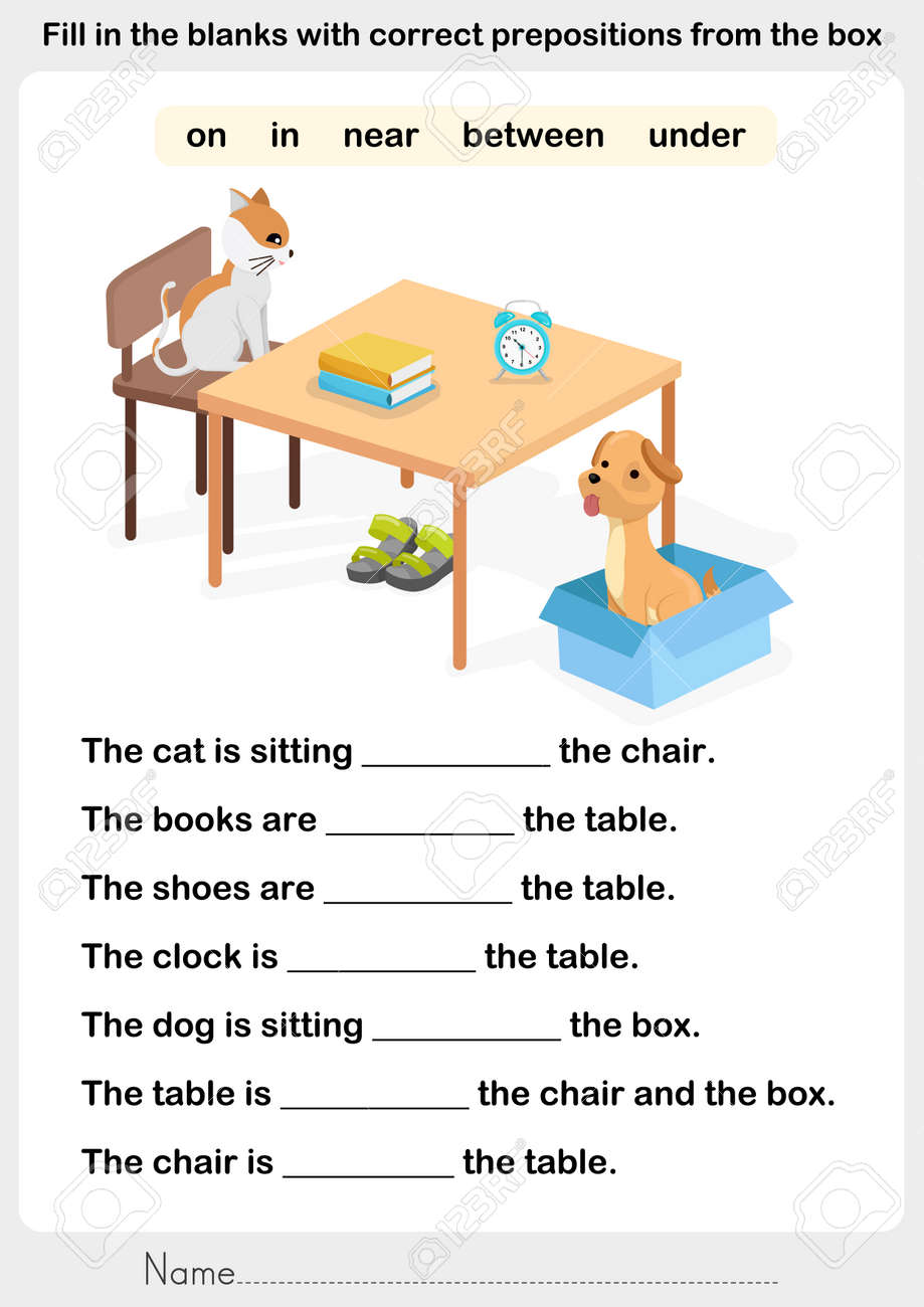 Fullen Sie Die Lucken Mit Den Richtigen Prapositionen Praposition Arbeitsblatt Fur Bildung Lizenzfrei Nutzbare Vektorgrafiken Clip Arts Illustrationen Image 65825601