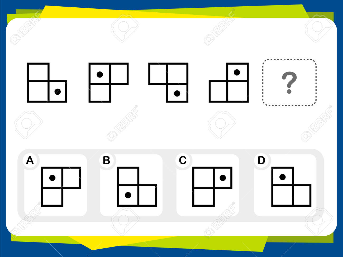 教育とiqテストのための練習質問ワークシート の写真素材 画像素材 Image