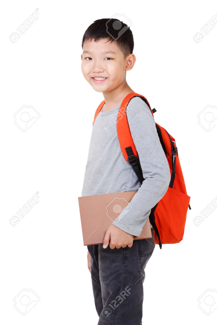 kid holding backpack