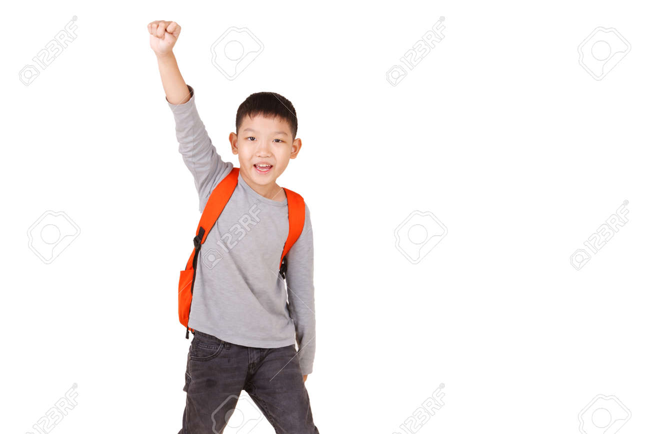 kid holding backpack