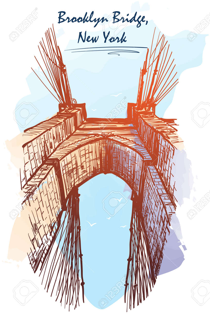 architekturzeichnungen von brücken skizze gemalt brooklyn brücke reisen skizzenbuch illustration architekturzeichnung aquarell nachahmen skizze gemalt eps10 vektor illustration architekturzeichnungen von brücken skizze gemalt brooklyn brücke reisen skizzenbuch illustration architekturzeichnung aquarell nachahmen skizze gemalt eps10 vektor illustration