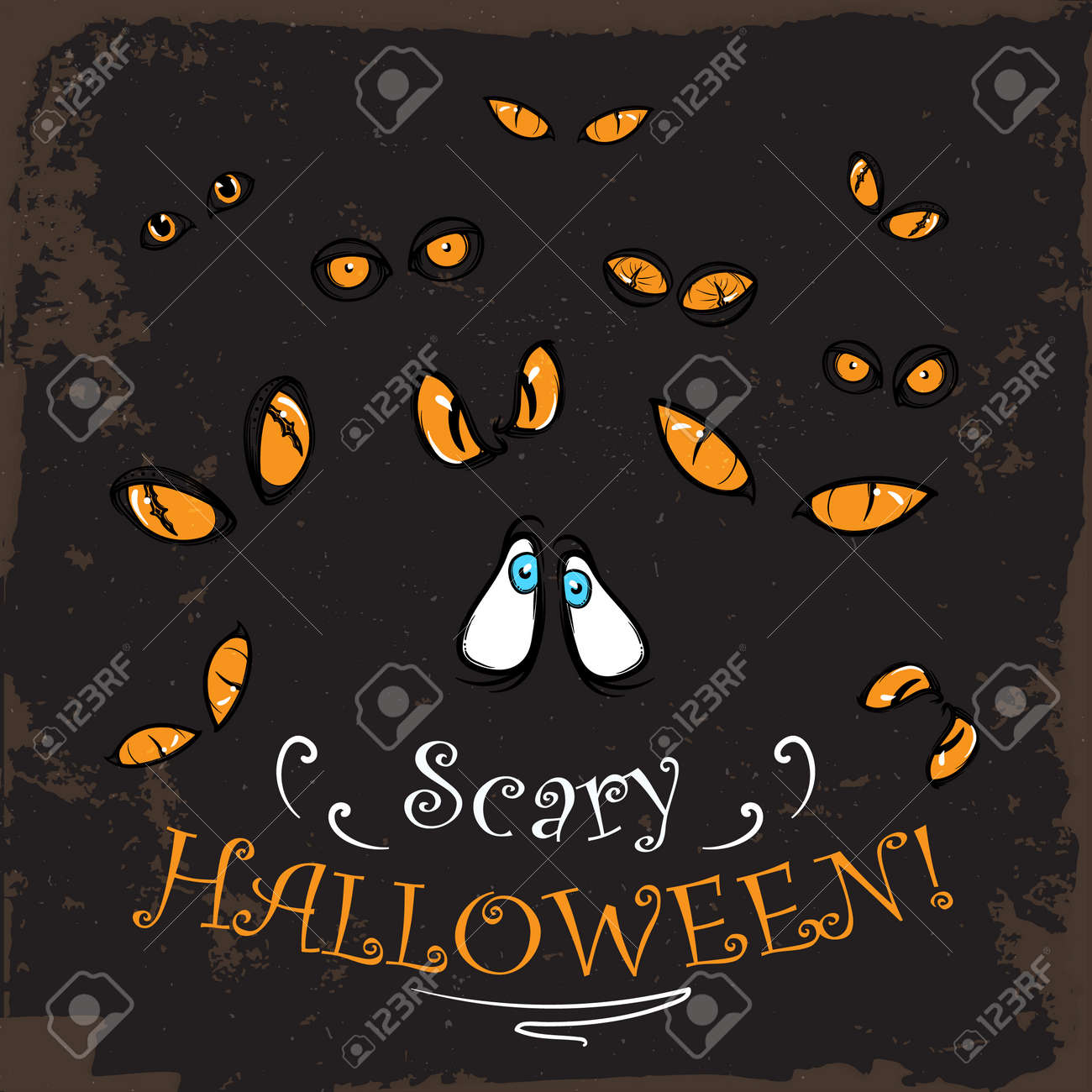 scary yellow eyes watching from the dark spooky halloween greeting halloween greeting