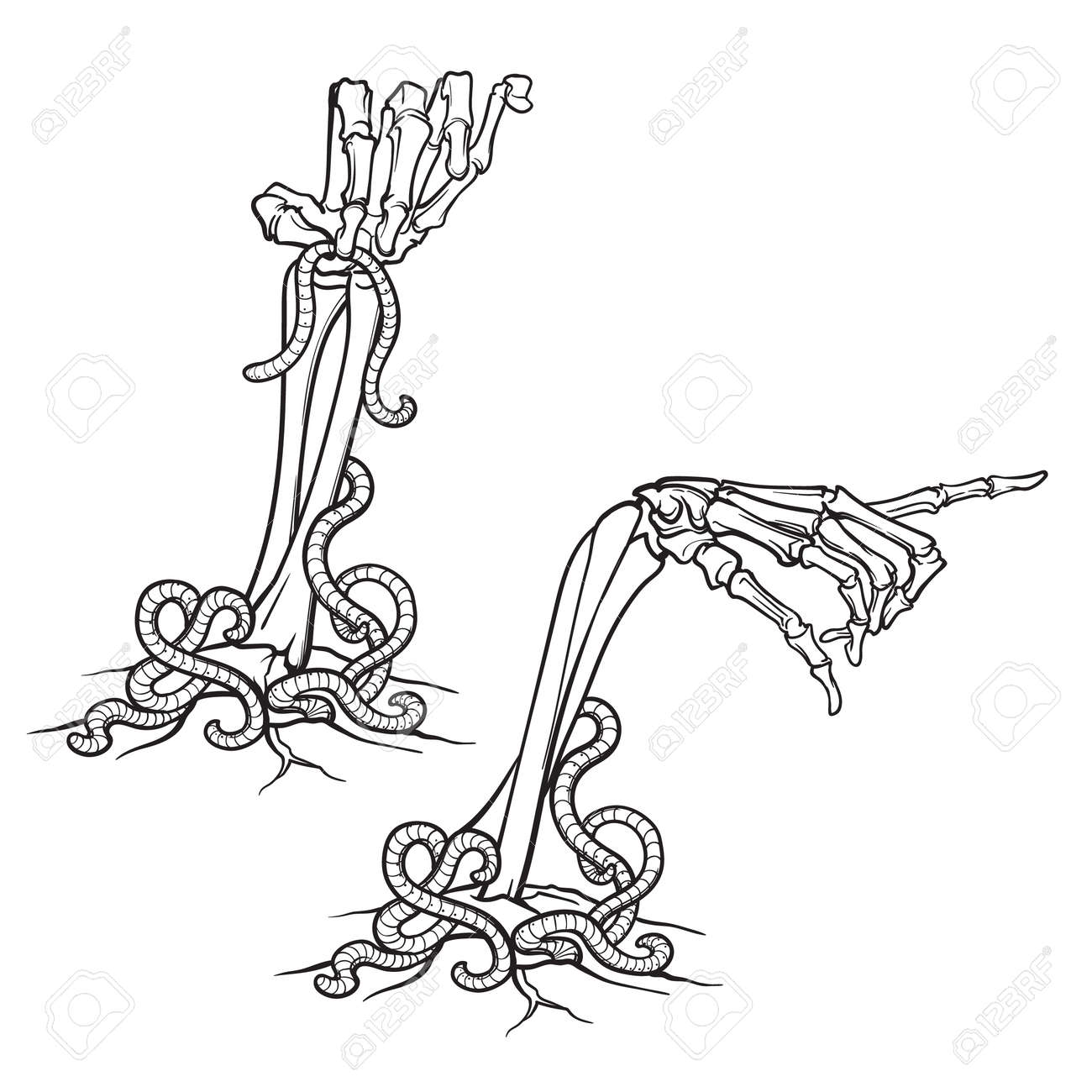 Skeleton Hands Icon Royalty Free Cliparts Vectors And Stock Illustration Image