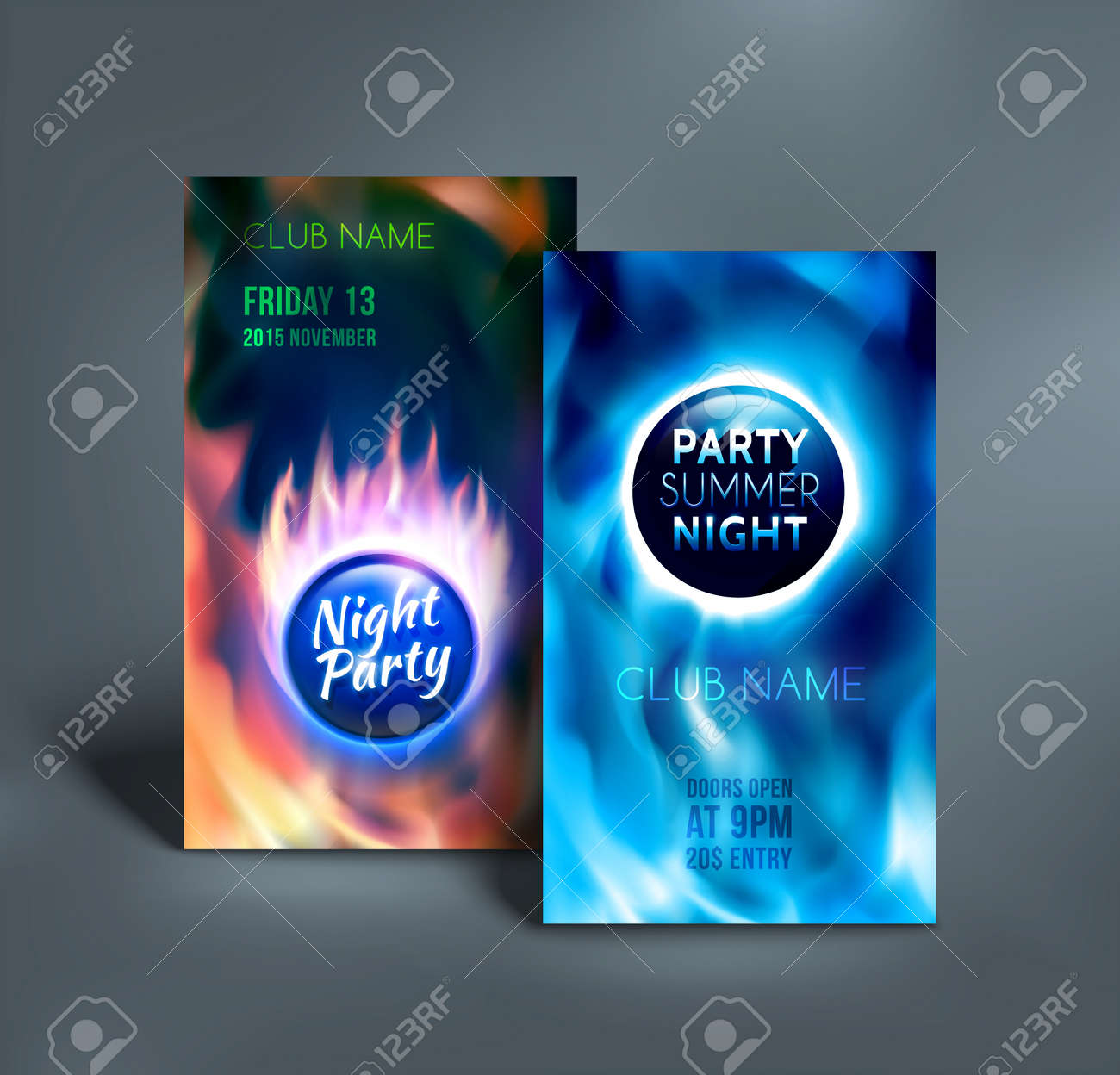 night club colorful flyer templates summer night party poster