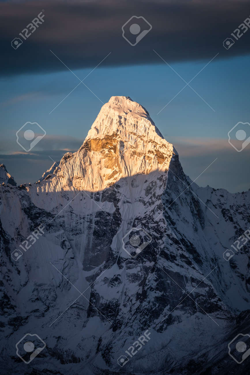 Ama Dablam Mountain As Seen From Top Of Island Peak. Nepal. Himalaya At  Sunrise. Stock Photo, Picture and Royalty Free Image. Image 136261707.