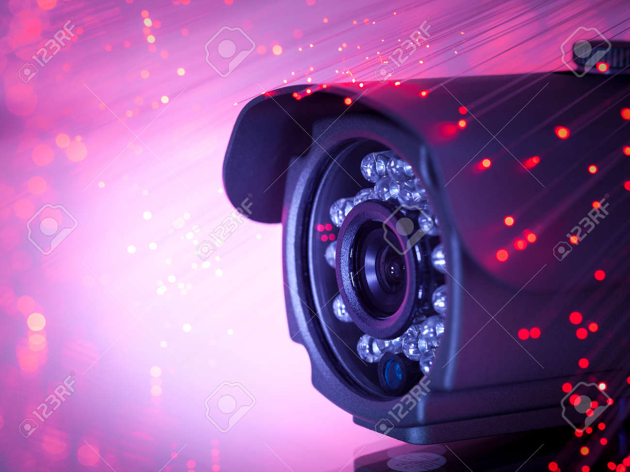 Spy Cam With Optic Fiber Stock Photo