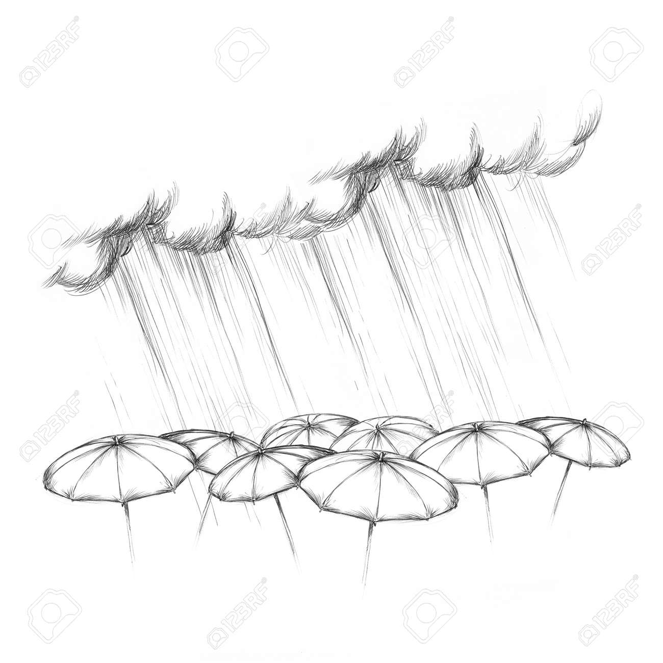 種類の傘に降る豪雨のイラスト の写真素材 画像素材 Image 種類の傘に降る豪雨のイラスト の写真素材 画像素材 Image