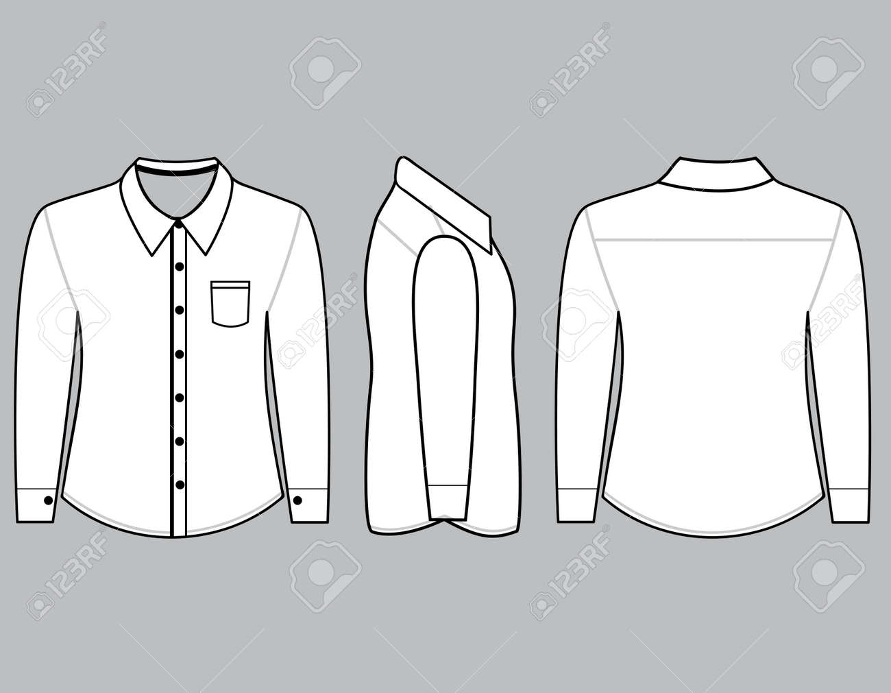 blank shirt with long sleeves template for men front back and men template