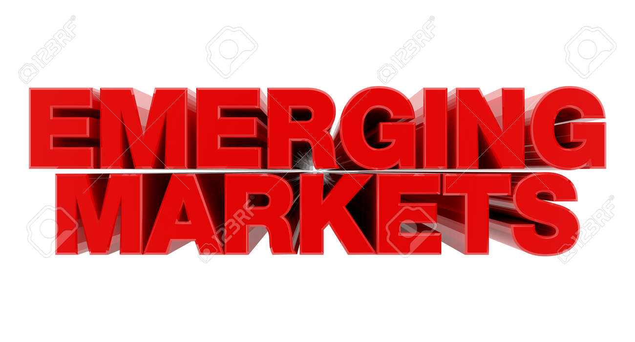 EMERGING MARKETS red word on white background illustration 3D rendering - 137876572 EMERGING MARKETS red word on white background illustration 3D rendering - 137876572