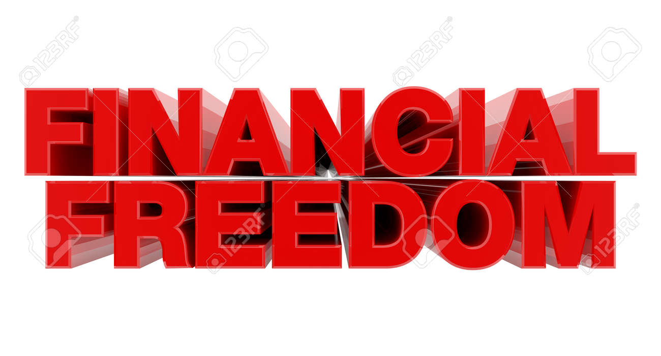 FINANCIAL FREEDOM red word on white background illustration 3D rendering - 137876577 FINANCIAL FREEDOM red word on white background illustration 3D rendering - 137876577