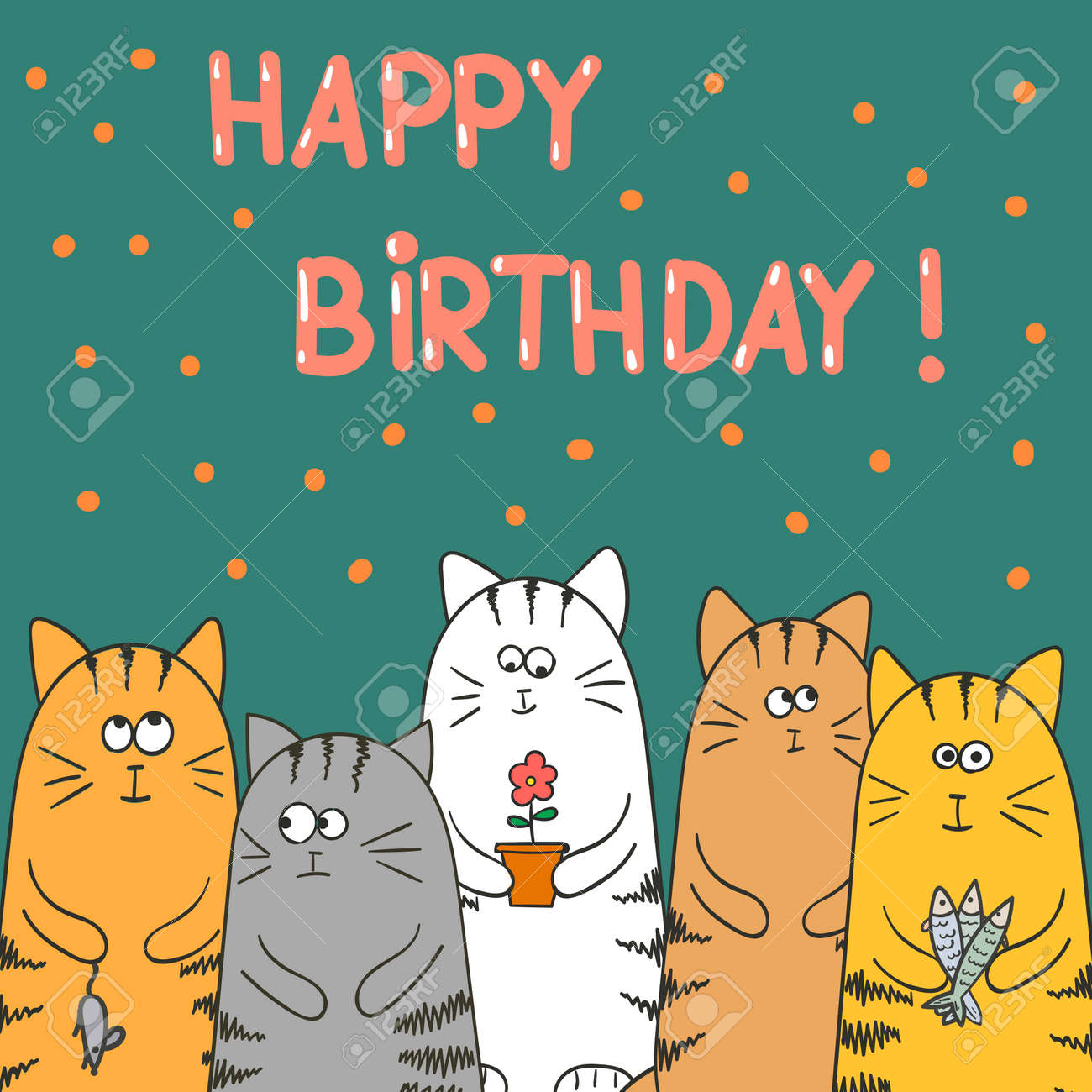 プレゼントで面白い猫 誕生日ベクトル名刺テンプレート のイラスト素材 ベクタ Image プレゼントで面白い猫 誕生日ベクトル名刺テンプレート のイラスト素材 ベクタ Image