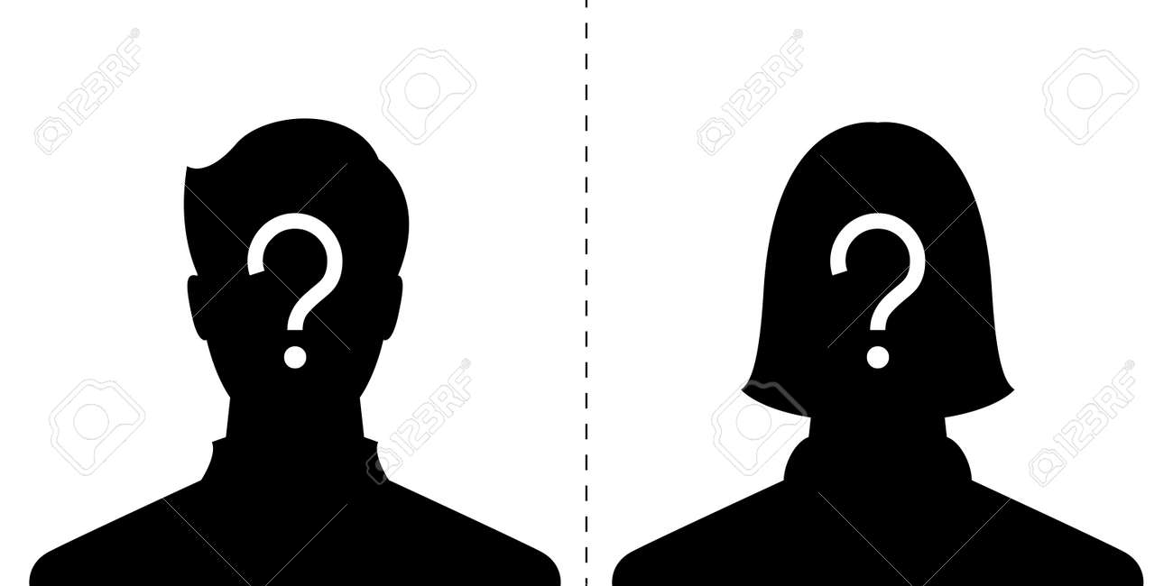 男性と女性の匿名プロファイル画像感情 シルエット プロフィールのアバター のイラスト素材 ベクタ Image