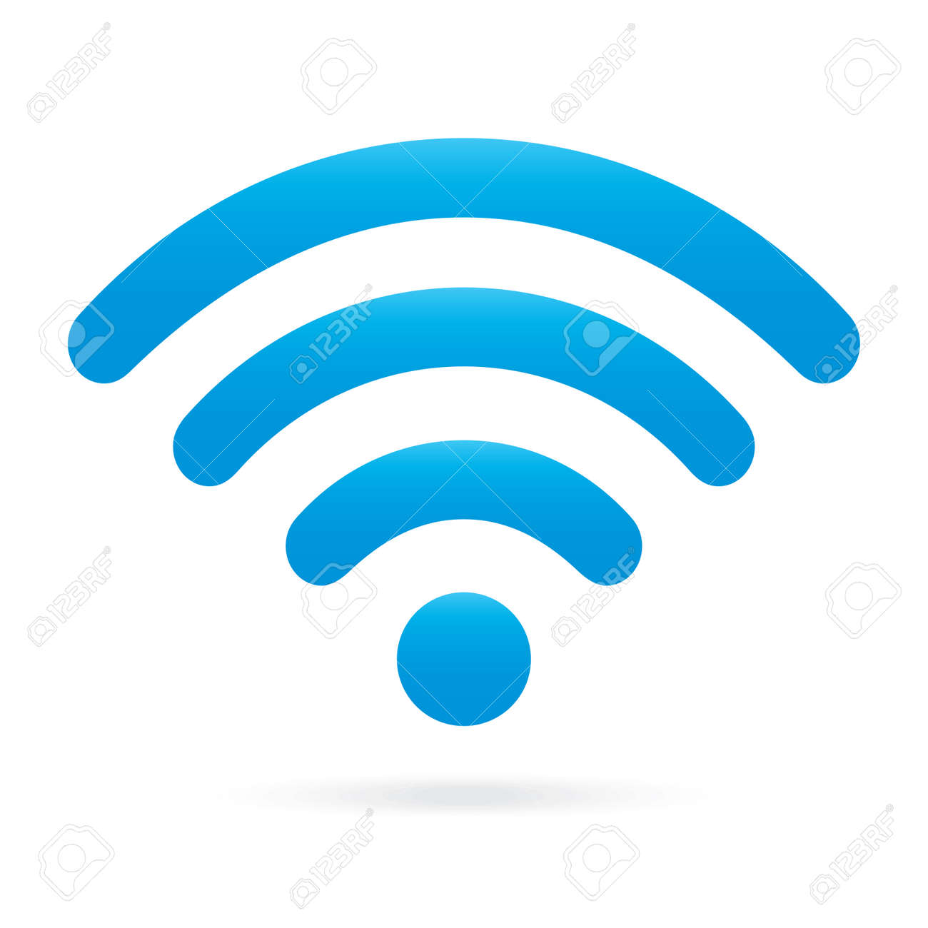 空青い光の Wifi 無線アイコンを孤立した背景に のイラスト素材 ベクタ Image