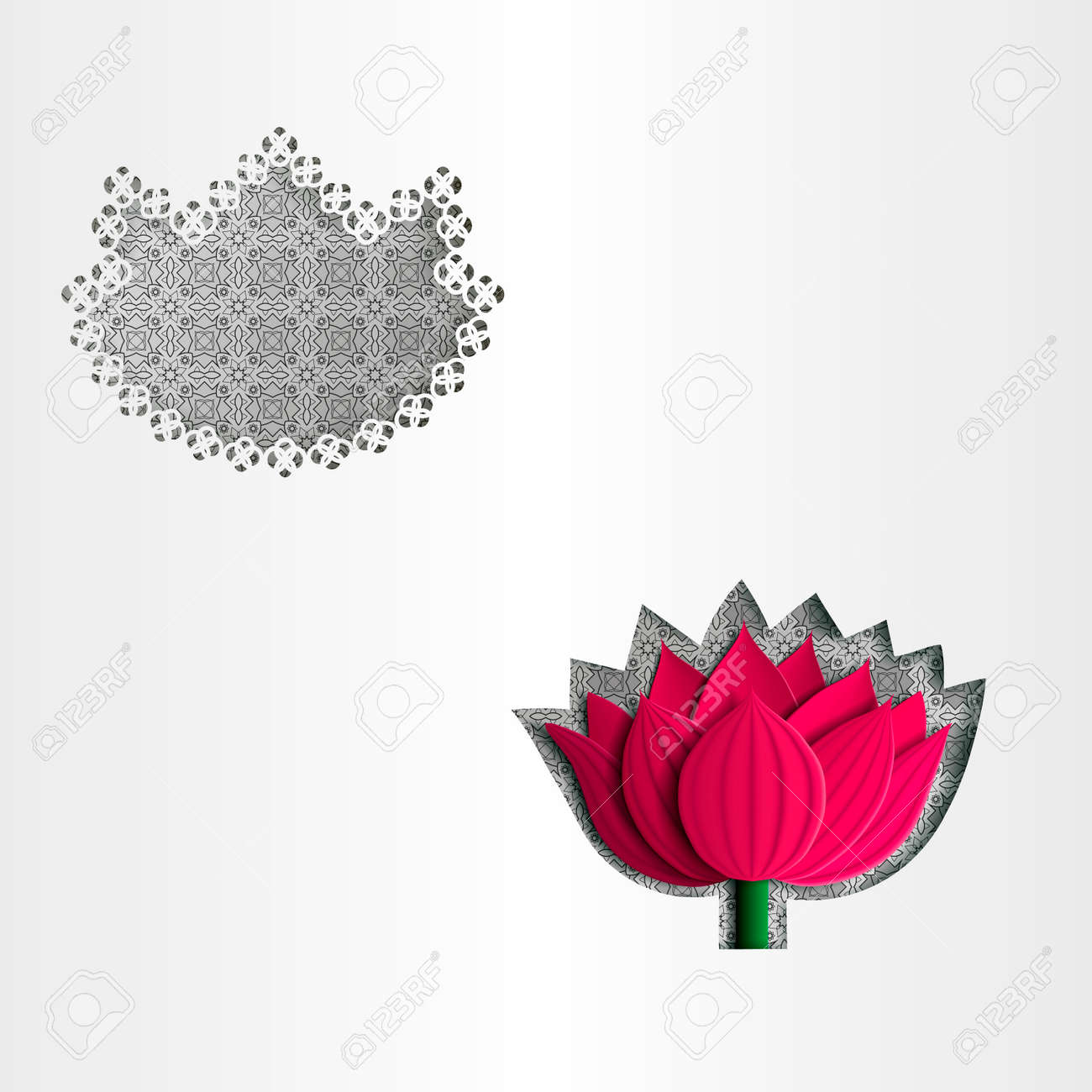paper white greeting card lotus flower template greeting
