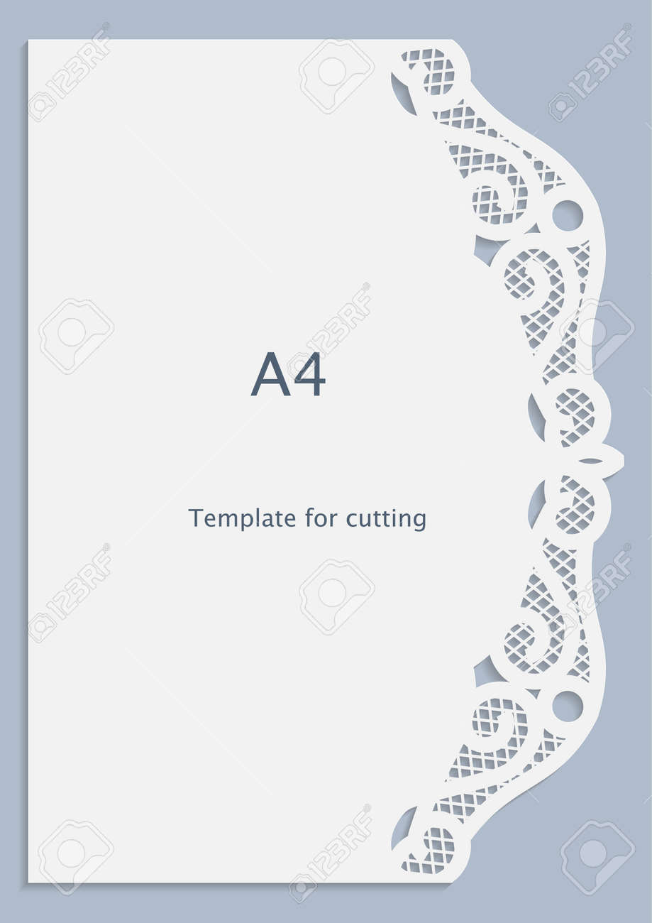 a4 paper lace greeting card white pattern cut out template congratulation template