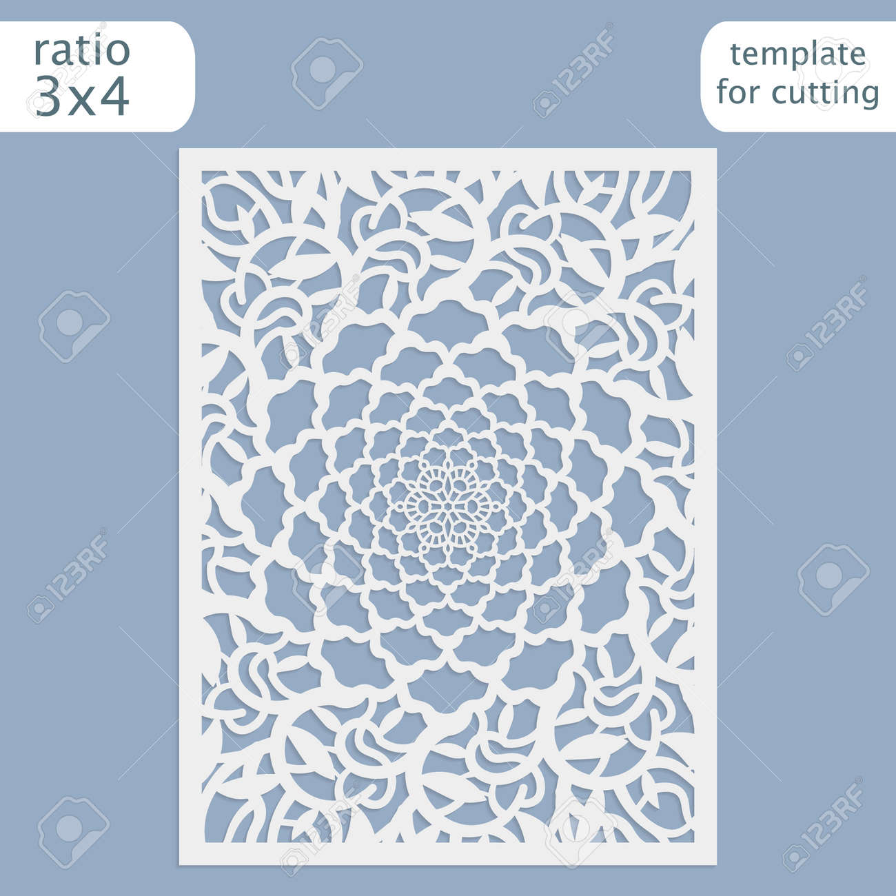 laser cut wedding invitation card template vector cut out the