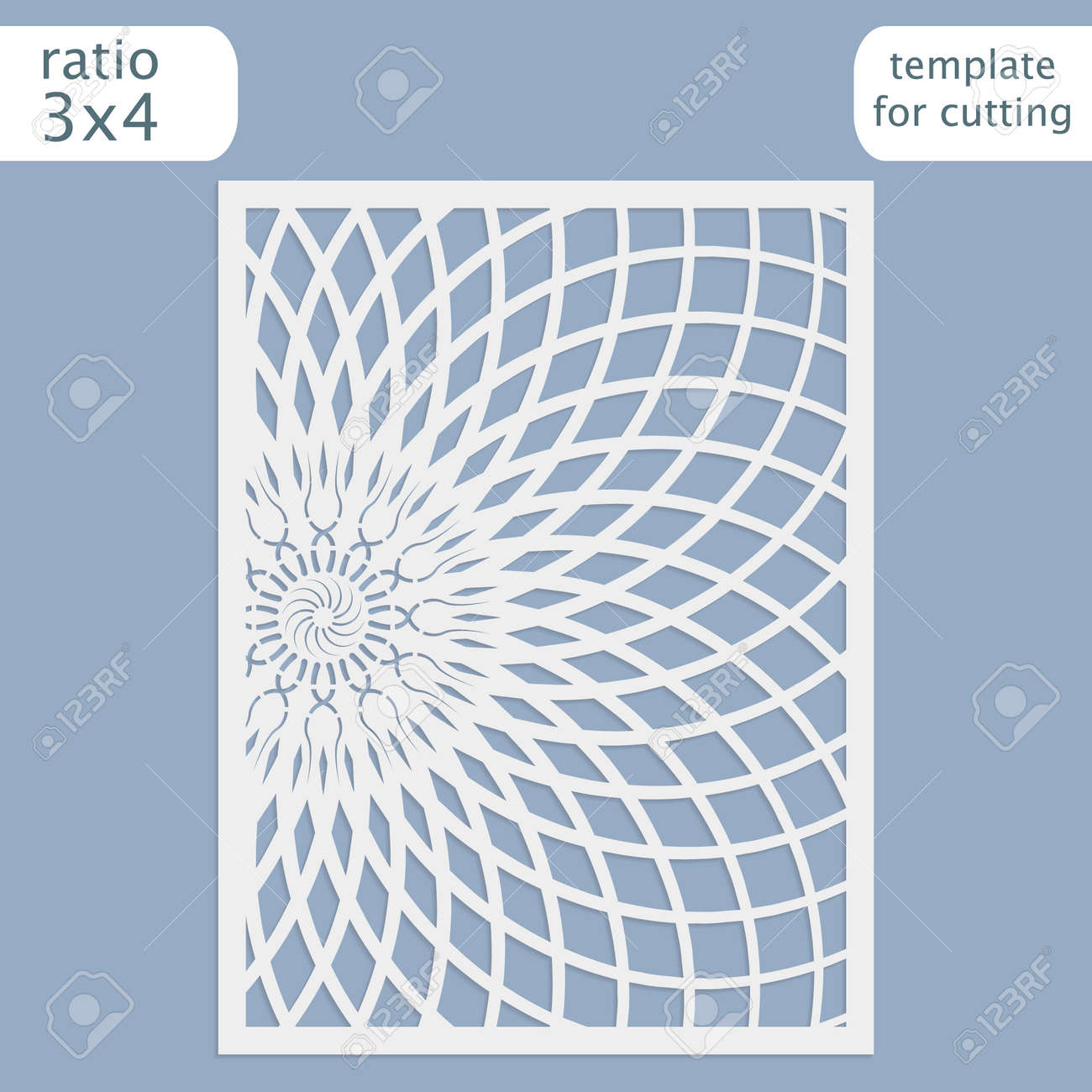 レーザー カット 結婚式招待状のカード テンプレートです レース柄の紙カードを切り抜きます カッティングのグリーティング カード テンプレートです ベクトル のイラスト素材 ベクタ Image