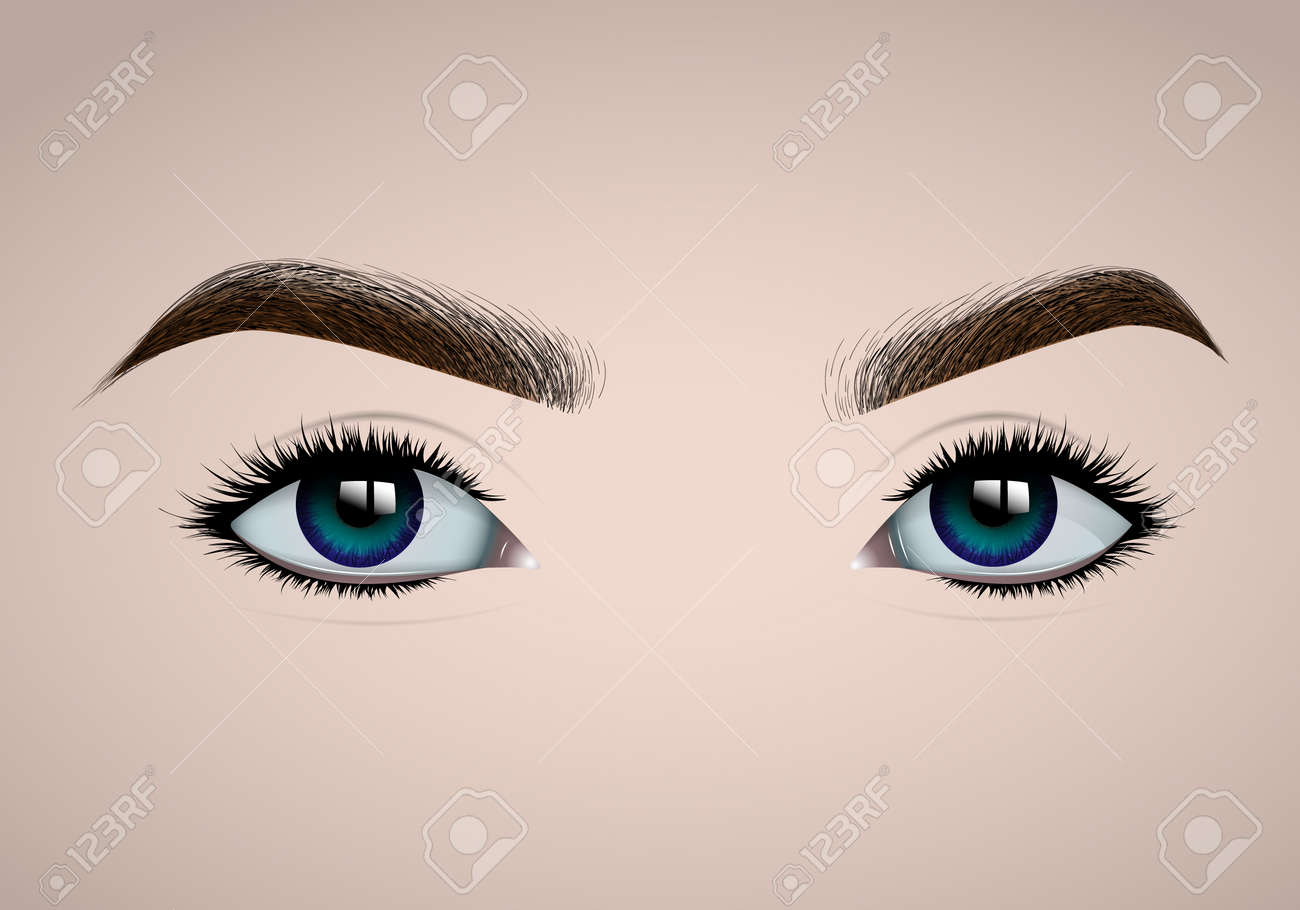 realistic female eyes and
