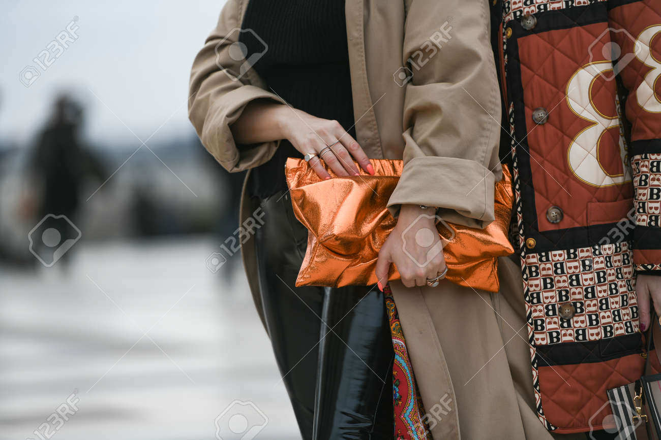 neon orange clutch bag