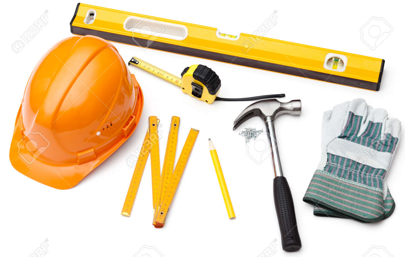 hard hat and a hammer