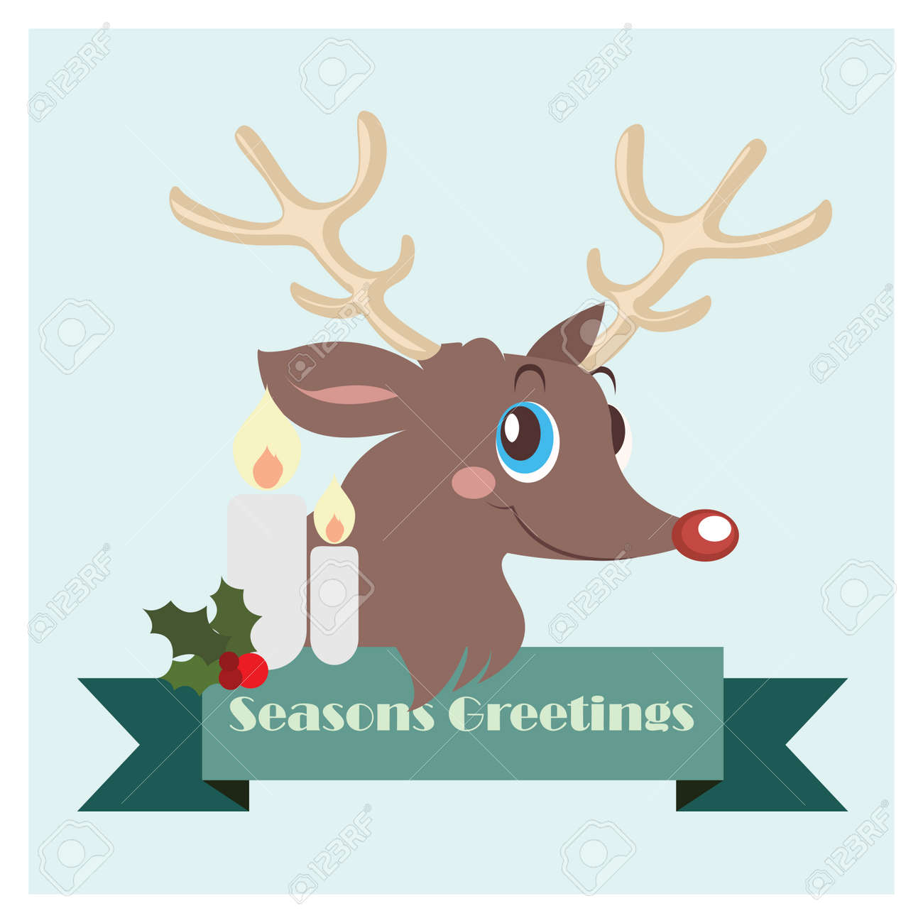reindeer banner with candles royalty free cliparts vectors and reindeer banner