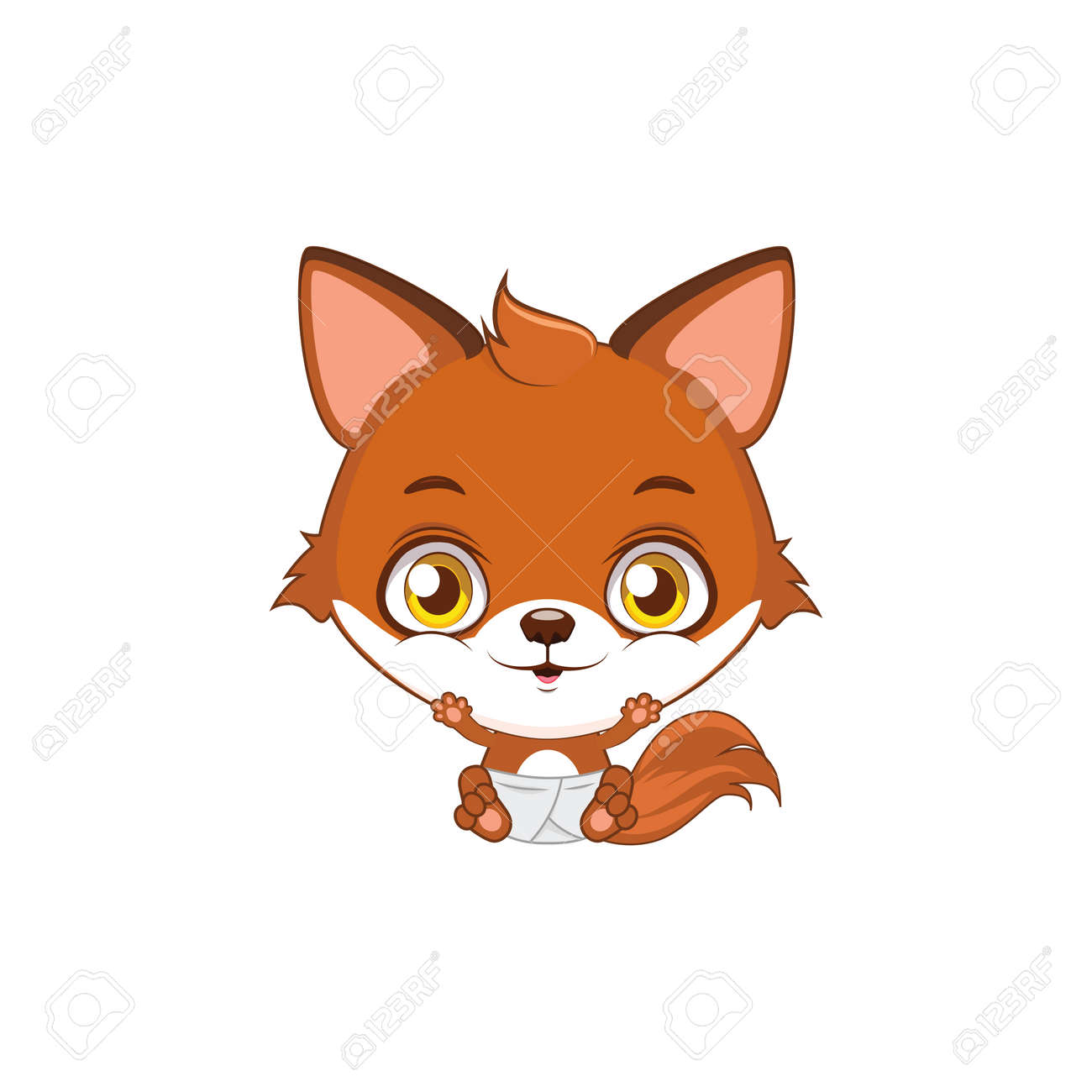 Cute Baby Fox Illustration Royalty Free Cliparts Vectors And Stock