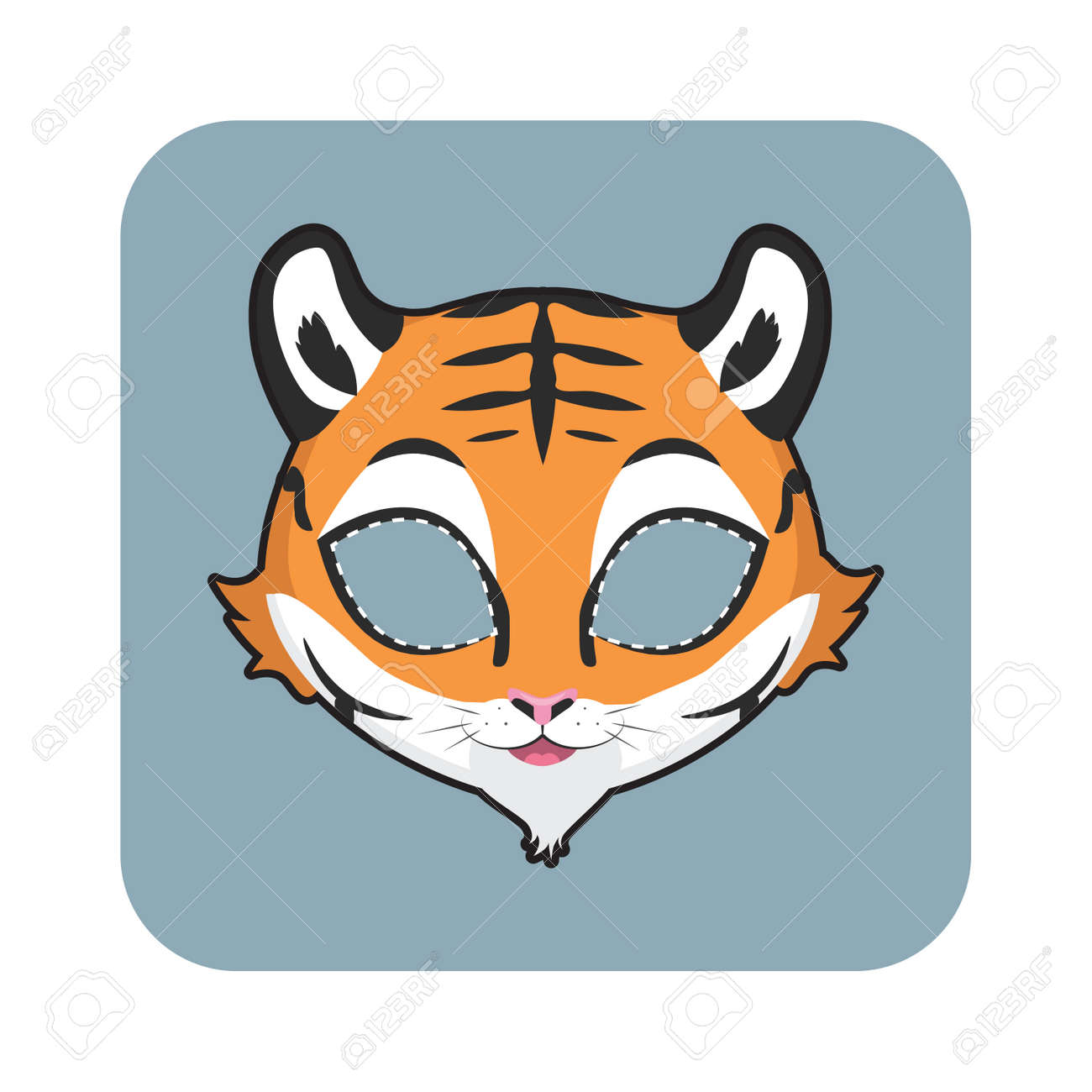 ハロウィーンや他のお祭りのタイガー マスク のイラスト素材 ベクタ Image