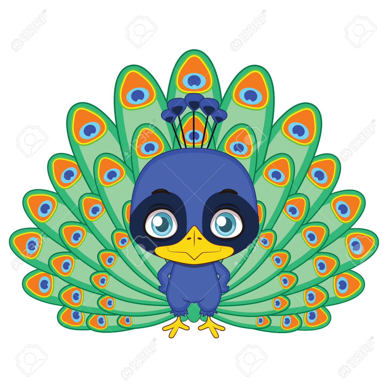 Vettoriale Illustrazione Sveglia Del Pavone Del Fumetto Stilizzato Per Scopi Educativi Divertenti Illustrazioni Ecc Image 86298922