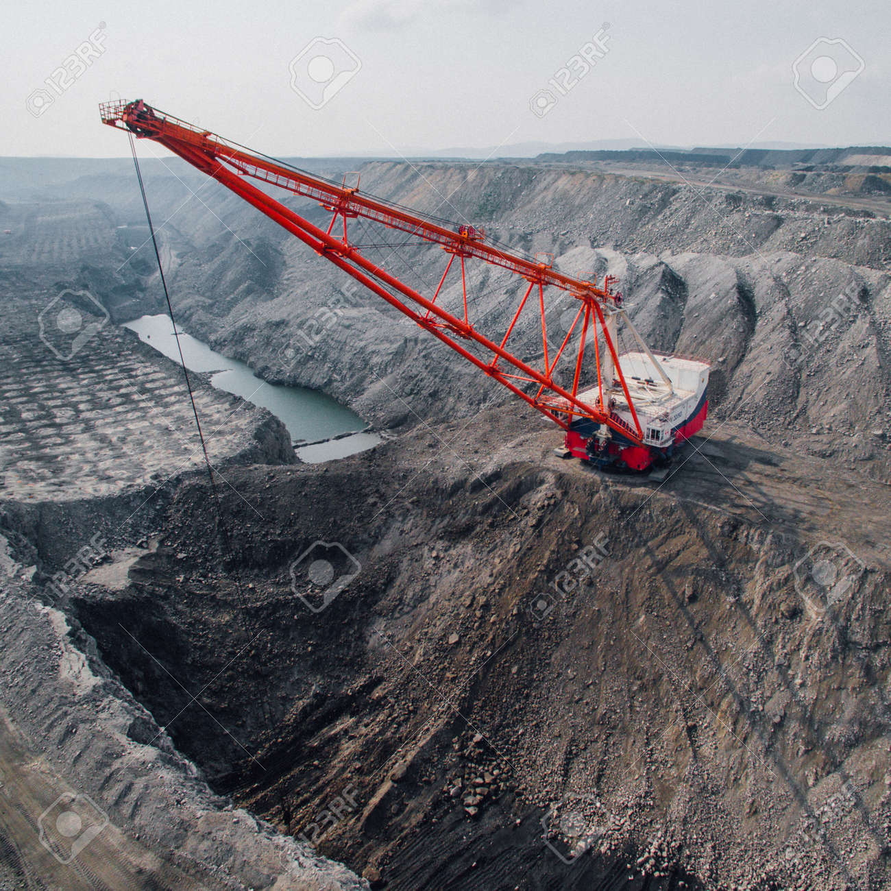 dragline on open pit coal mine in russia stock photo picture and dragline