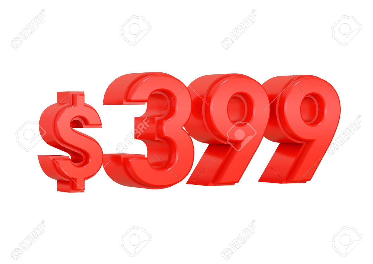 흰색 배경 3d 렌더링에 고립 된 빨간색 399 달러 가격 기호 로열티 무료 사진, 그림, 이미지 그리고 스톡포토그래피. Image  184392396
