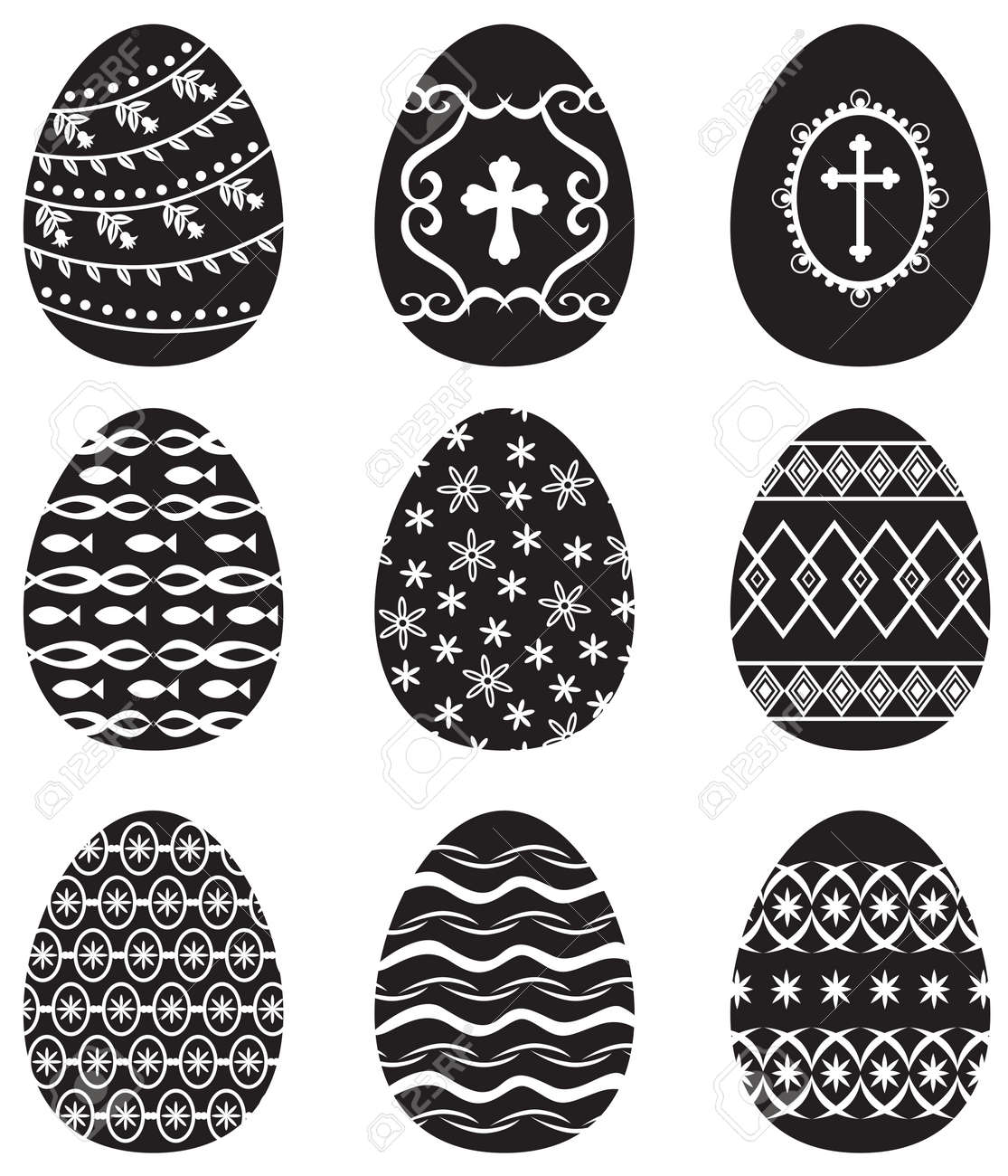 イースター エッグ シルエット セットのイラスト素材 ベクタ Image 26590954