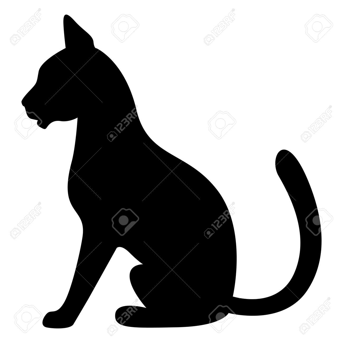 Vector Illustrations Of Silhouette Of Sitting Black Graceful