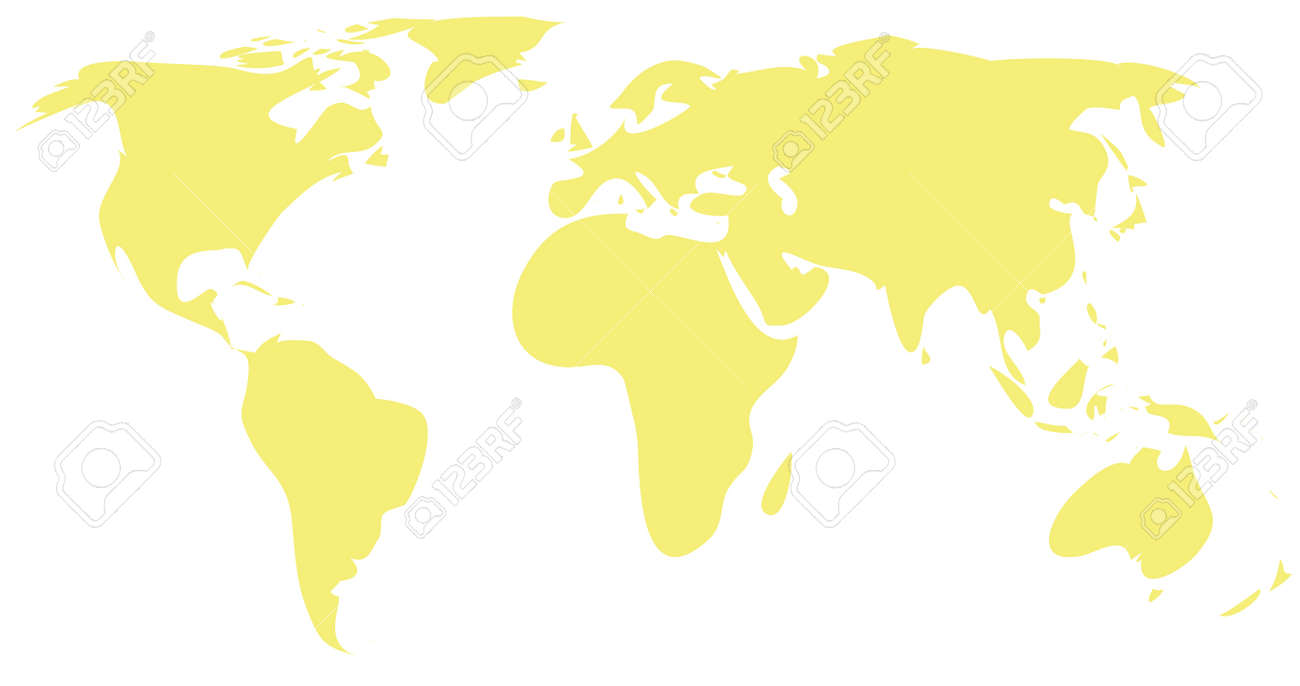 simple drawing yellow world map stock vector 60963881