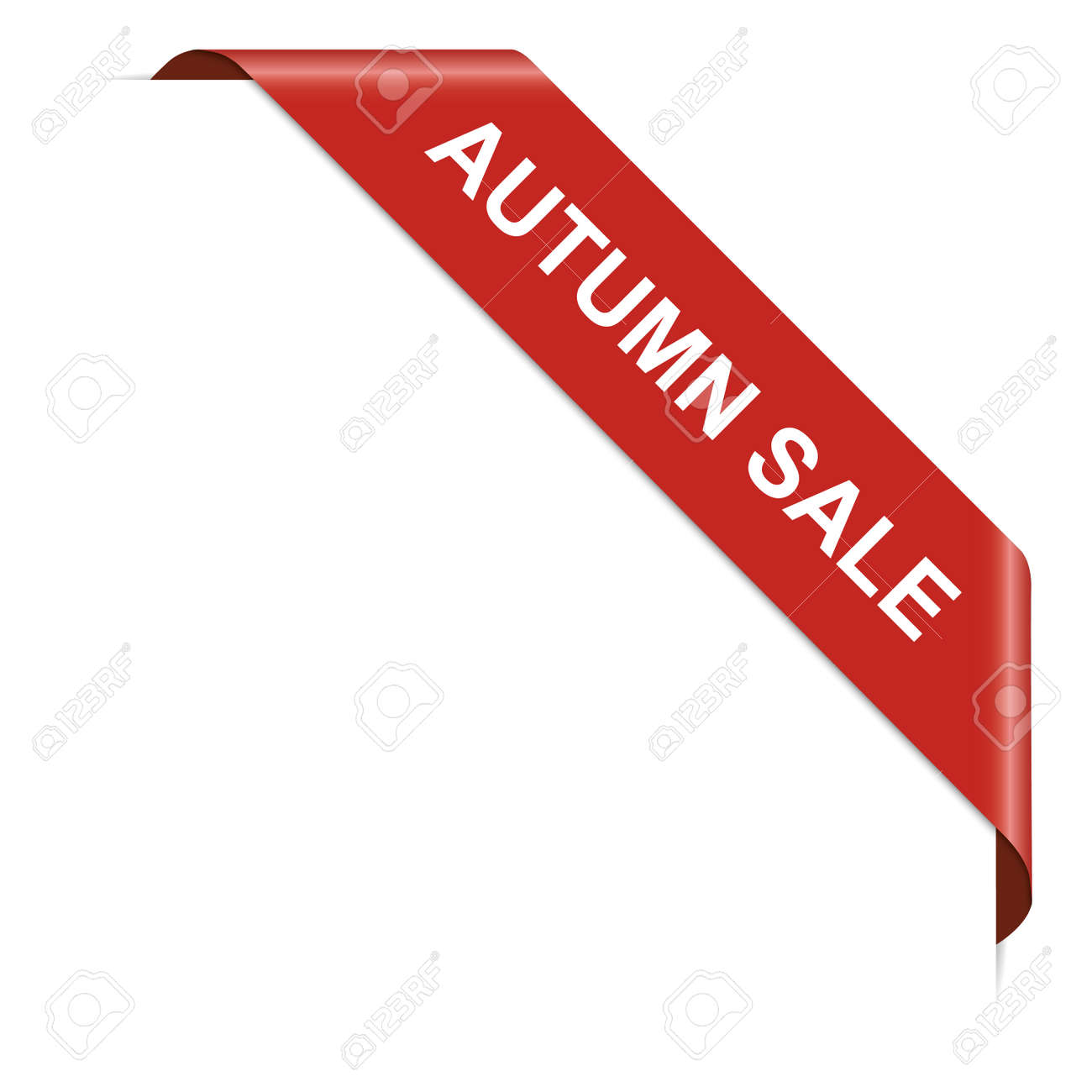 AUTUMN SALE - red corner ribbon banner on white background - 155168886 AUTUMN SALE - red corner ribbon banner on white background - 155168886