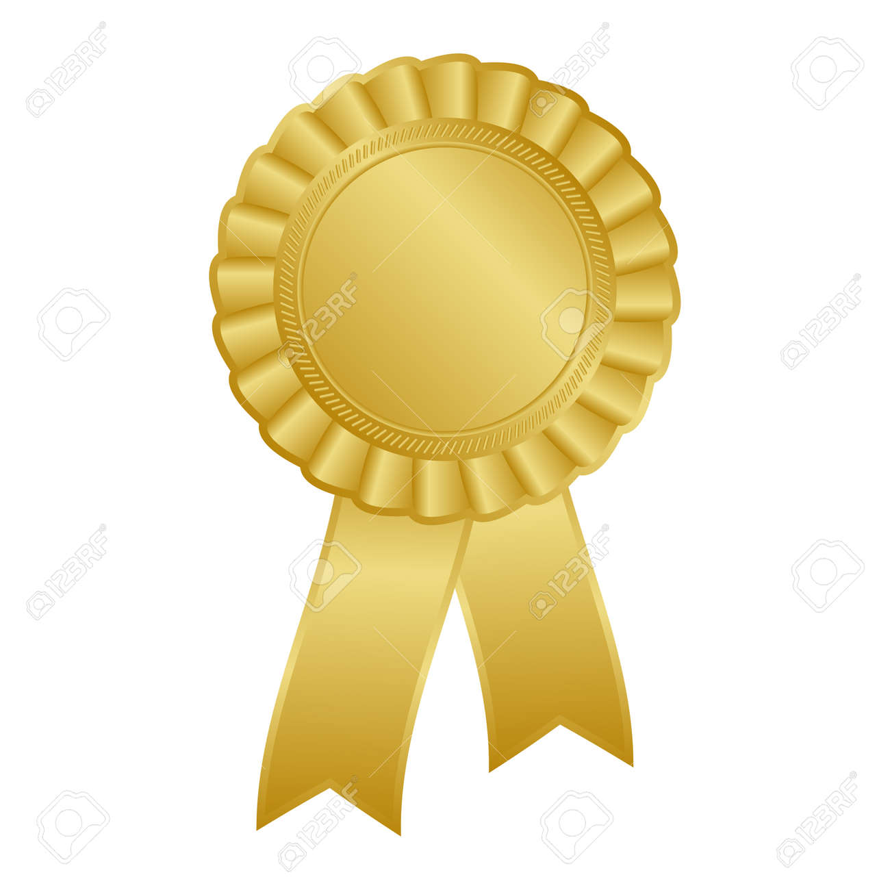 gold blank award rosette with ribbon royalty free cliparts vectors