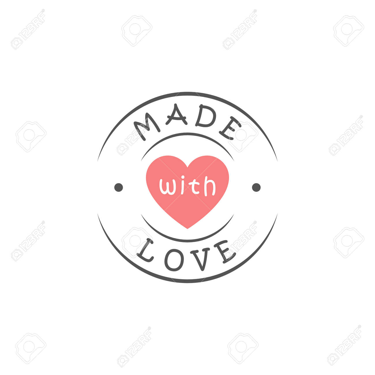 hecho con logotipo de amor