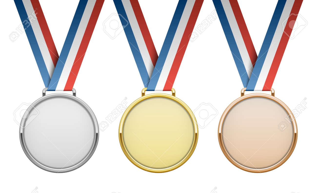 リボンとメダルは金 銀 銅賞を受賞 のイラスト素材 ベクタ Image