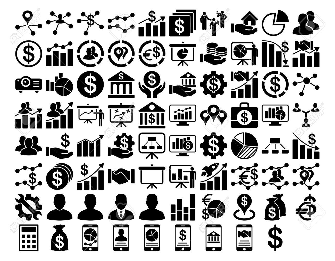 Business Icon Set. These flat icons use black color. Vector images are isolated on a white background. - 43532315 Business Icon Set. These flat icons use black color. Vector images are isolated on a white background. - 43532315