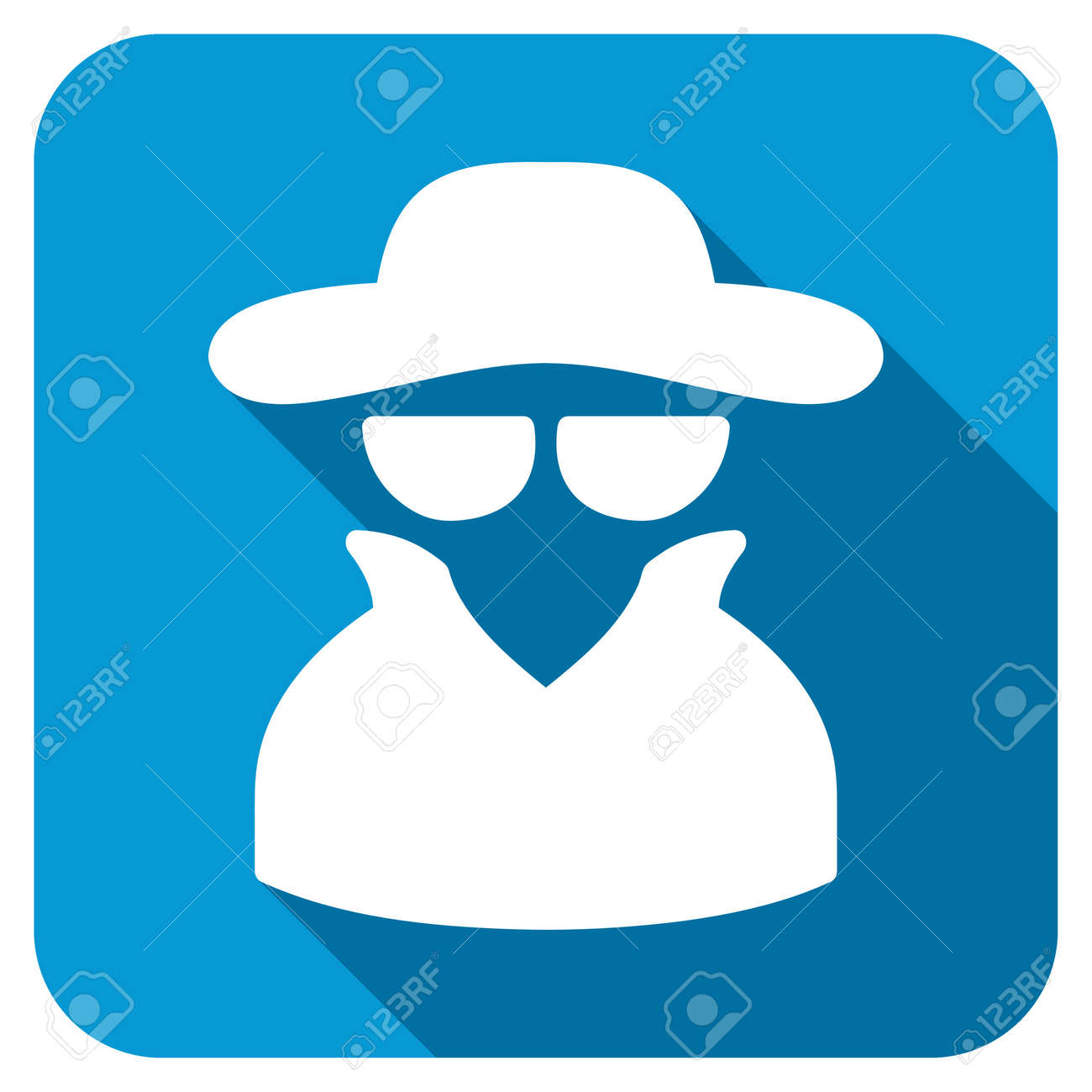 スパイの帽子 Longshadow アイコン スタイルは 長い影と白色の絵記号で青い丸いボタンです の写真素材 画像素材 Image スパイの帽子 Longshadow アイコン スタイルは 長い影と白色の絵記号で青い丸いボタンです の写真素材 画像素材 Image