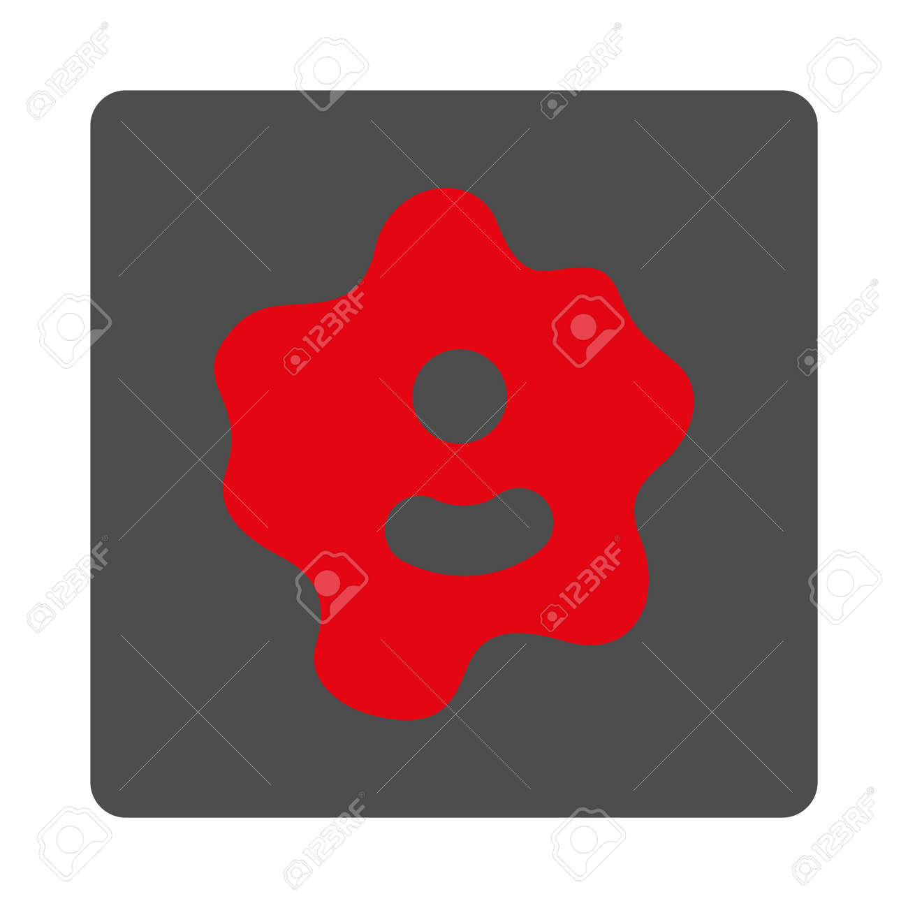 Ameba Vector Icon Style Is Flat Rounded Square Silver Button With Red Symbol White Background Royalty Free Cliparts Vectors And Stock Illustration Image